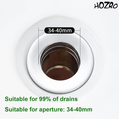 Ventil Universal HOZRO, pentru Chiuvetă – Dop de Scurgere cu Sistem de Blocare cu Arc, Tip Push Pop-Up, din Oțel Inoxidabil, Compatibil cu Chiuvete de Baie și Bucătărie, Rezistent la Coroziune și Ușor de Instalat HOZRO