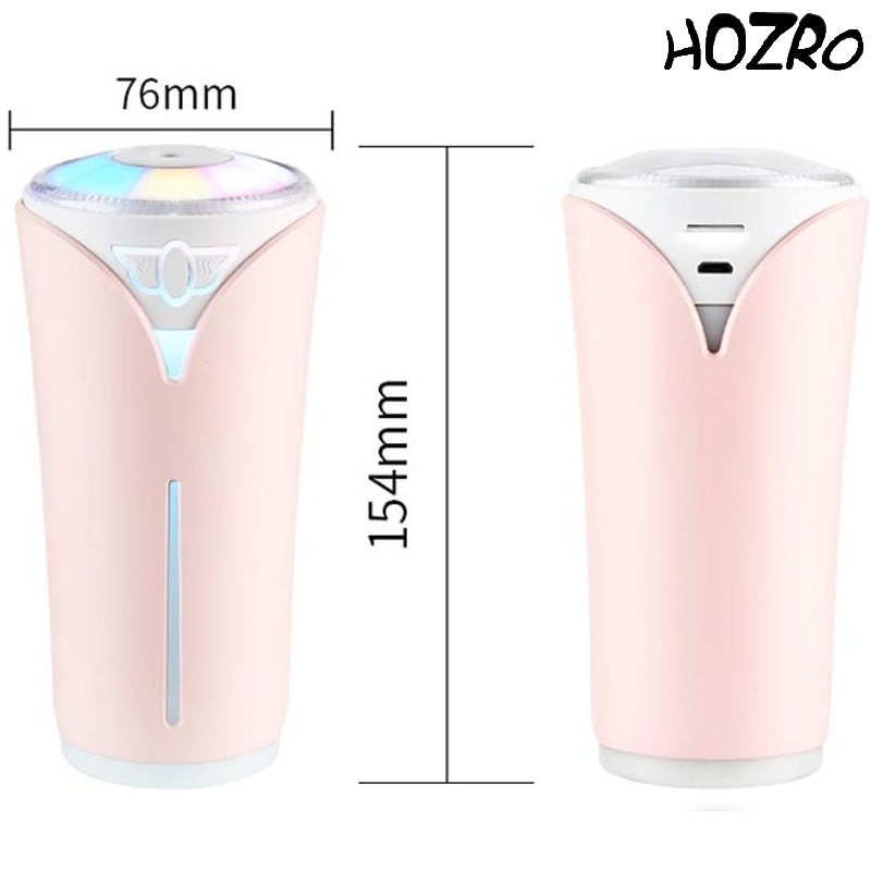 Umidificator HOZRO, Roz cu Umplere Superioară – Difuzor de Aromaterapie și Abur Rece Ultrasonic, Silențios și Ușor de Curățat, Ideal pentru Dormitor, Bebeluși și Încăperi Interioare HOZRO