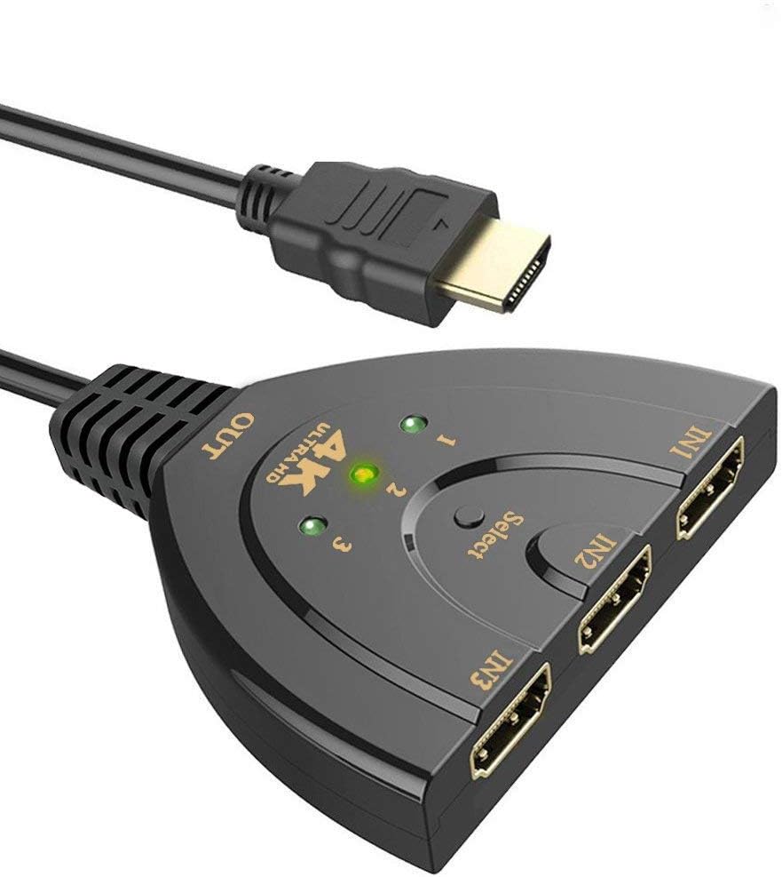 Splitter HDMI, 4K, 3 intrari, 1 iesire cu cablu 50cm BESTSELLS
