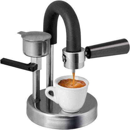 Aparat Portabil KAMIRA, Solutia inteligenta pentru un espresso autentic italian direct de pe aragaz, din Inox, Ideal pentru Acasa, Birou, Calatorii, Camping sau Picnic, Tip Espresso Manual kamira