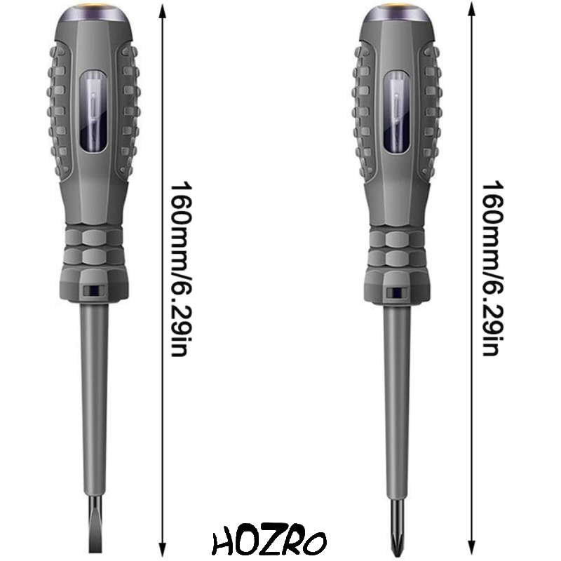 Tester de Tensiune HOZRO, Tip Șurubelniță cu Lumină Duală – Detector Electric cu Vârf Magnetic, pentru Verificarea Rapidă a Curentului și Circuitelor HOZRO