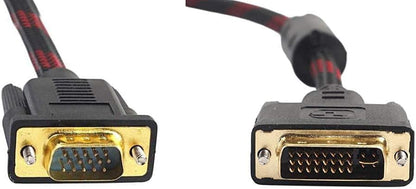 Cablu analogic PANZAT DVI-I la VGA, 24+5pini, dublu ecranat, calitate deosebita BESTSELLS