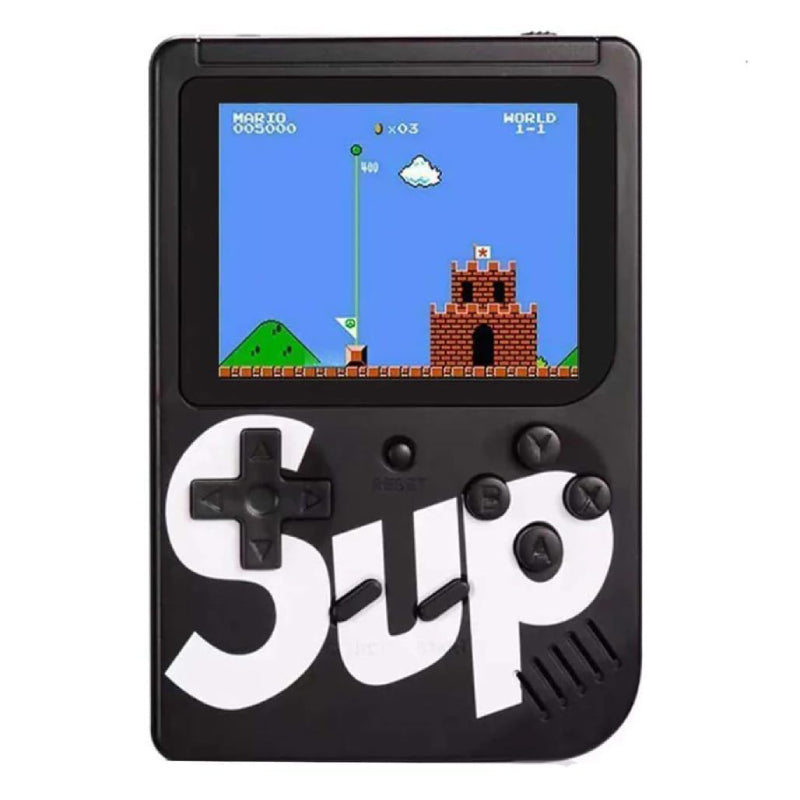 Consolă Retro HOZRO, Portabilă SUP 400 în 1 – Game Box cu Ecran și Controller, Ieșire TV, Jocuri Clasice Mario, Contra, Turtles și Alte 400 de Jocuri, Negru HOZRO