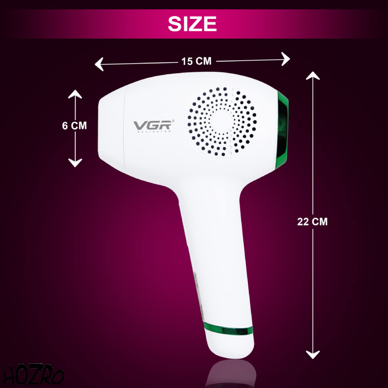 Epilator Laser HOZRO, pentru Îndepărtarea Definitivă a Părului – Tehnologie cu Lumină Intens Pulsată, 5 Nivele de Intensitate, Mod Manual și Automat, Adecvat pentru Corp și Față, Rezultate Profesionale Acasă HOZRO
