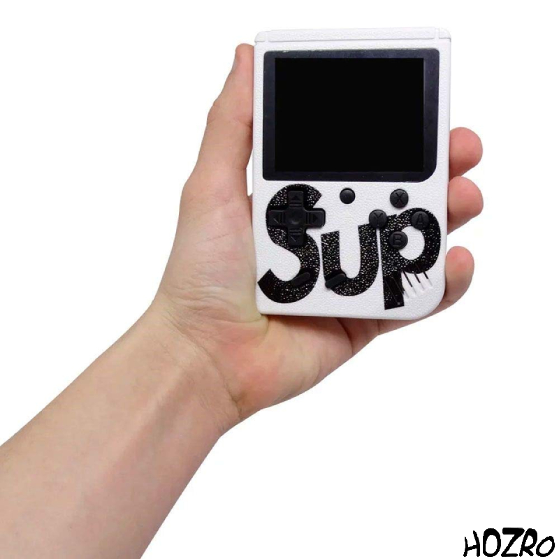 Consolă Retro HOZRO, Portabilă SUP 400 în 1 – Game Box cu Ecran și Controller, Ieșire TV, Card 8GB, Jocuri Clasice Mario, Contra, Turtles și Alte 400 de Jocuri, Culoare Albă HOZRO