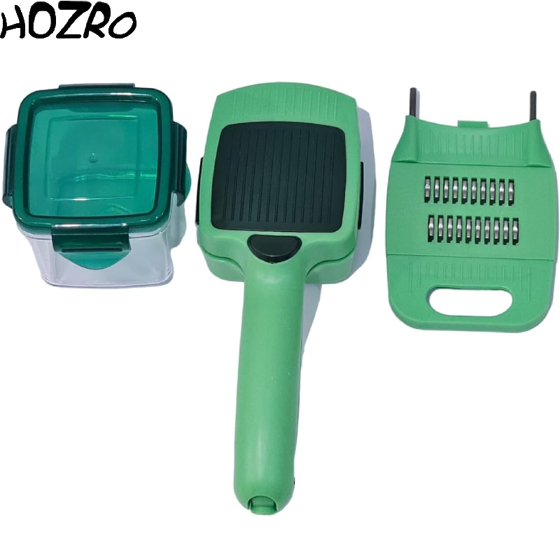 Răzătoare manuală HOZRO, Quick verde , multifuncțională, ușor de utilizat, ideală pentru legume, fructe, brânzeturi și alimente variate, cu design compact și eficiență sporită în bucătărie HOZRO