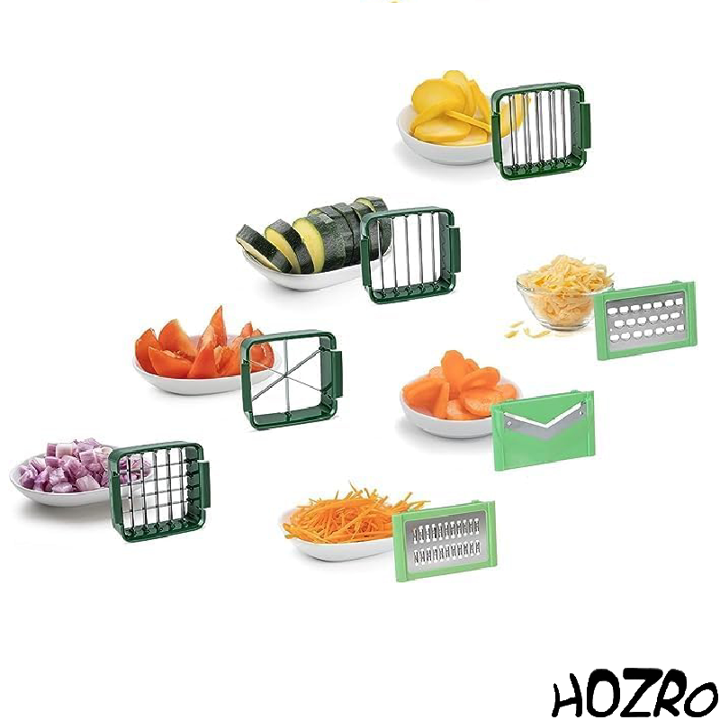 Răzătoare manuală HOZRO, Quick verde , multifuncțională, ușor de utilizat, ideală pentru legume, fructe, brânzeturi și alimente variate, cu design compact și eficiență sporită în bucătărie HOZRO