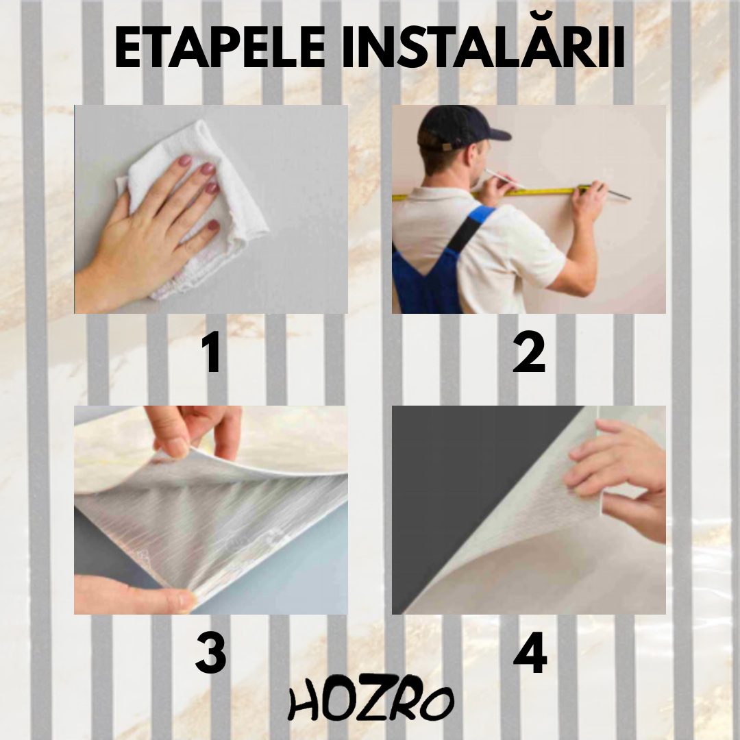 Tapet autocolant HOZRO, cu efect de fante, dimensiune 58×300 cm – material decorativ flexibil pentru amenajări contemporane și transformări fără efort, GST-476D3 HOZRO
