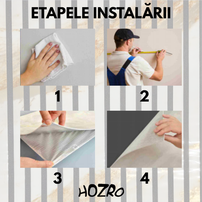 Tapet autocolant HOZRO, cu efect de fante, dimensiune 58×300 cm – material decorativ flexibil pentru amenajări contemporane și transformări fără efort, GST-476D3 HOZRO