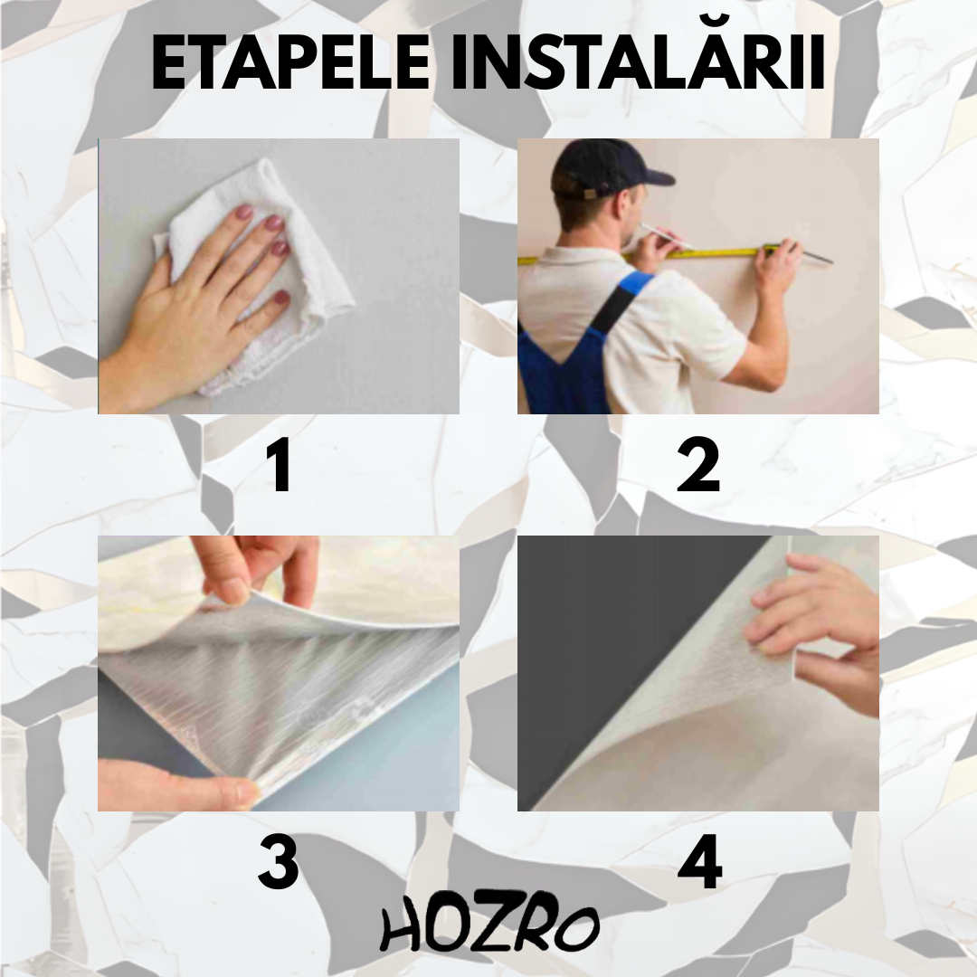 Tapet autocolant tip marmură HOZRO, rolă 1.2 × 3 m, model TLS-007, soluție elegantă pentru decor interior premium BESTSELLS