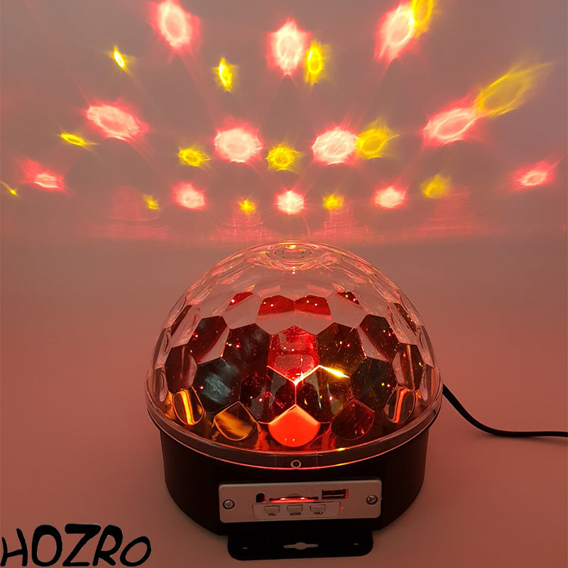 Glob Disco Cu Joc Rotativ De Lumini , Bluetooth , LED RGB , Difuzor , USB, Card, Redare Muzica , Telecomanda , Putere 20W HOZRO