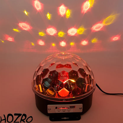 Glob Disco Cu Joc Rotativ De Lumini , Bluetooth , LED RGB , Difuzor , USB, Card, Redare Muzica , Telecomanda , Putere 20W HOZRO