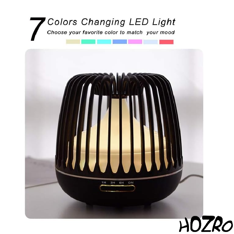 ✨ Difuzor HOZRO, Aromaterapie Gratii Maro – Umidificator cu Ultrasunete, Lumină LED și Design Elegant din Lemn pentru Relaxare și Confort HOZRO