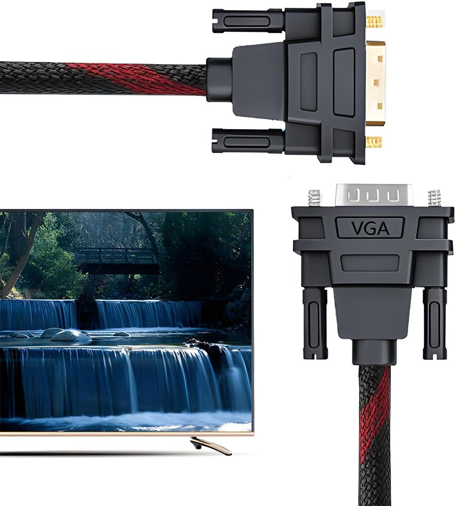 Cablu analogic PANZAT DVI-I la VGA, 24+5pini, dublu ecranat, calitate deosebita BESTSELLS