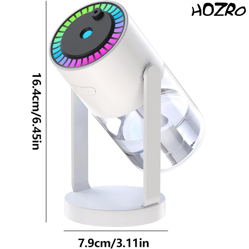 Umidificator si Difuzor Ultrasonic HOZRO, de Ulei Esential cu Lumina de Noapte si Proiector de Stele, Capacitate 280ml, Silentios, cu Functie de Auto-Oprire, Ideal pentru Camera, Birou sau Masina, Alb HOZRO