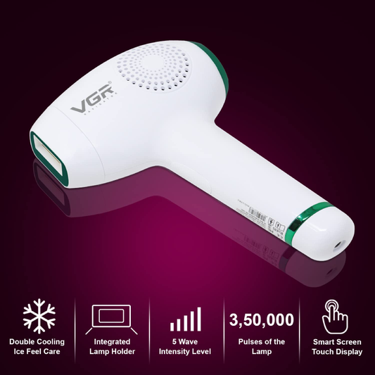 Epilator Laser HOZRO, pentru Îndepărtarea Definitivă a Părului – Tehnologie cu Lumină Intens Pulsată, 5 Nivele de Intensitate, Mod Manual și Automat, Adecvat pentru Corp și Față, Rezultate Profesionale Acasă HOZRO