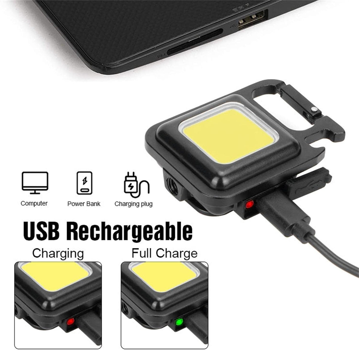 Pachet 1+1 GRATIS Mini lanterna HOZRO, Led tip breloc, Waterproof, Prindere magnetica BESTSELLS