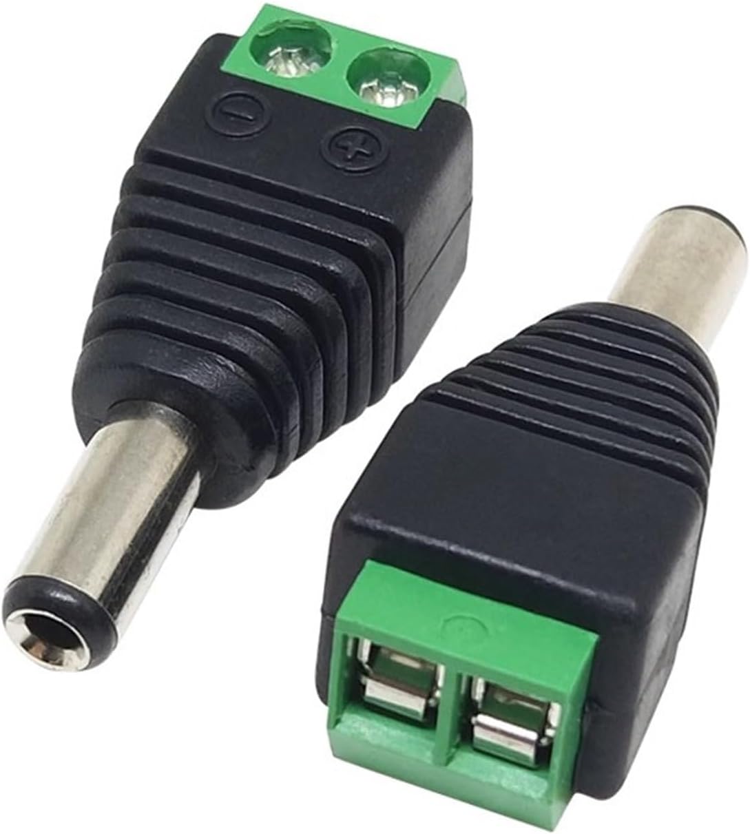 Conector mufa alimentare DC 2.1 x 5.5 mm tata la terminal 2 pini BESTSELLS