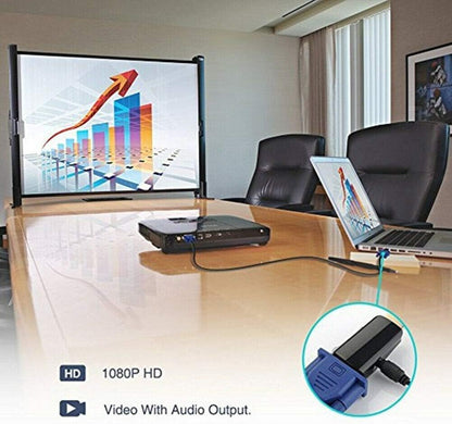 Mini convertor adaptor HDMI tata la VGA mama, Full HD 1080P, cu output Audio, Jack 3.5mm BESTSELLS