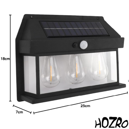 Lampă Solară HOZRO, Model KT 666-3W cu 3 Becuri LED – Iluminat Exterior Economic și Eficient, Încărcare Solară, Ideală pentru Curte, Grădină sau Camping HOZRO