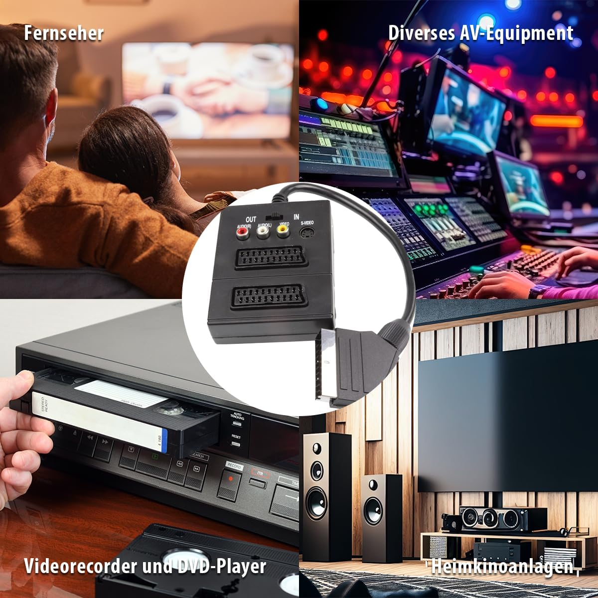 SCART BOX 2XSCART MAMA + 3RCA + SVHS + Comutator BESTSELLS