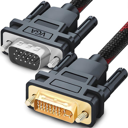 Cablu analogic PANZAT DVI-I la VGA, 24+5pini, dublu ecranat, calitate deosebita BESTSELLS
