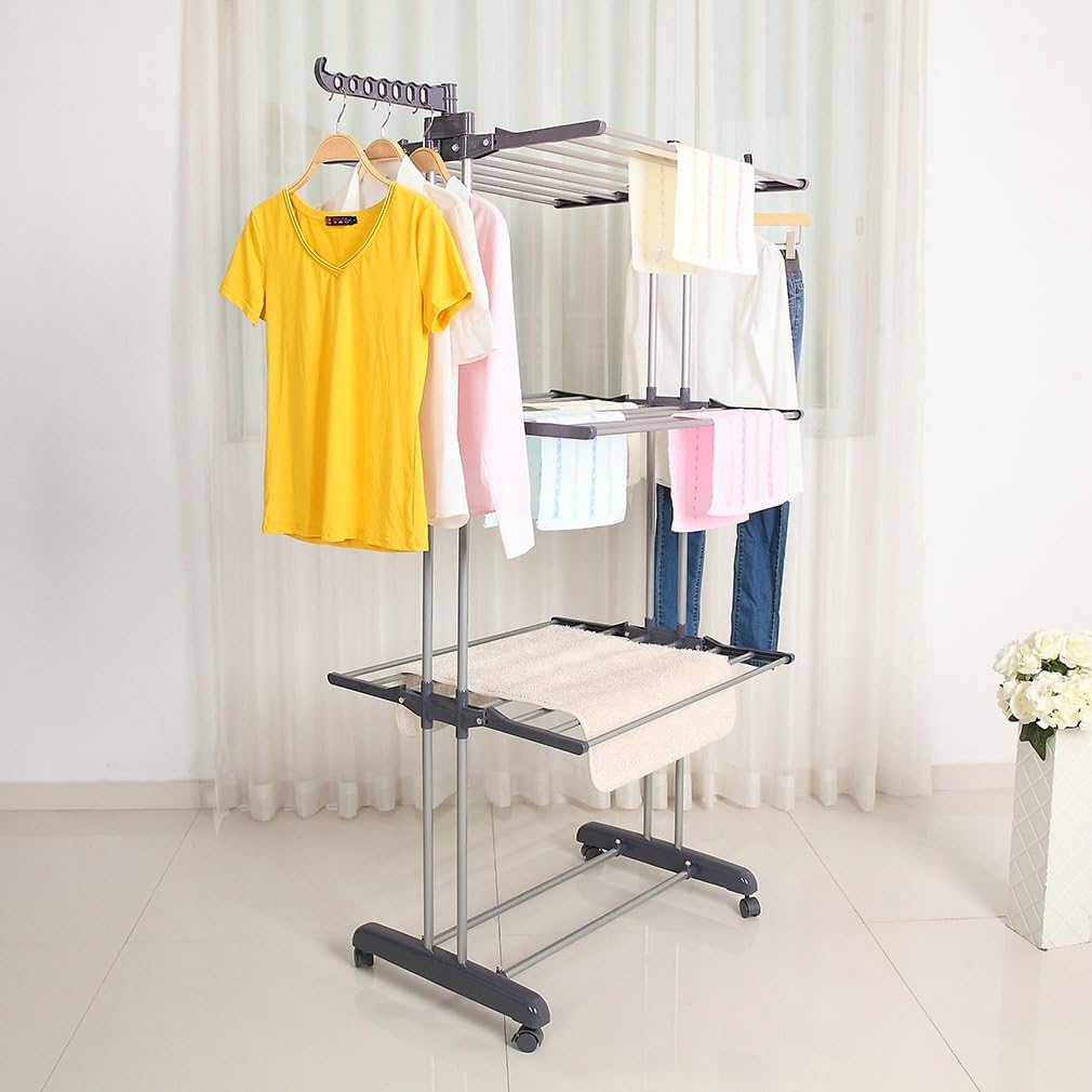 Pachet Smart pentru Uscarea Rufelor – Etajeră Verticală cu 3 Niveluri + Bilă Antișifonare Cadou BESTSELLS