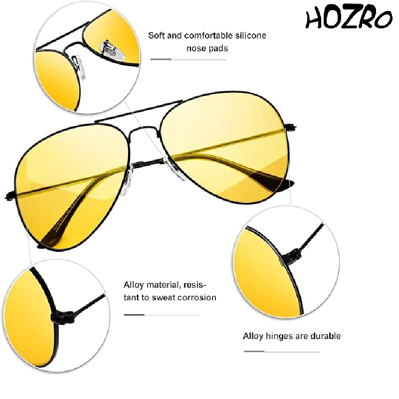 Ochelari de condus Aviator cu lentile polarizate HOZRO, protecție UV, design clasic și elegant, ideali pentru condus, activități outdoor și stil urban sofisticat HOZRO