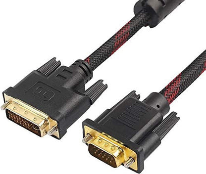 Cablu analogic PANZAT DVI-I la VGA, 24+5pini, dublu ecranat, calitate deosebita BESTSELLS