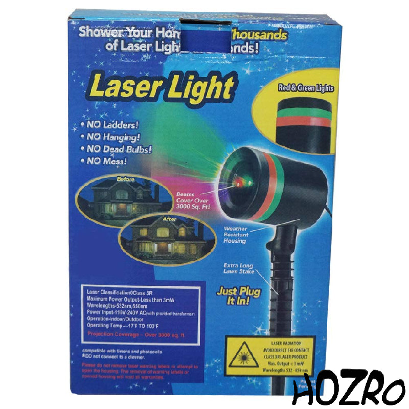 Proiector Laser de Exterior HOZRO, pentru Crăciun – Sky Star, Spotlight, Showers – Iluminare pentru Grădină, Curte, Peluză, DJ, Discotecă și Decoruri RGB Festive HOZRO