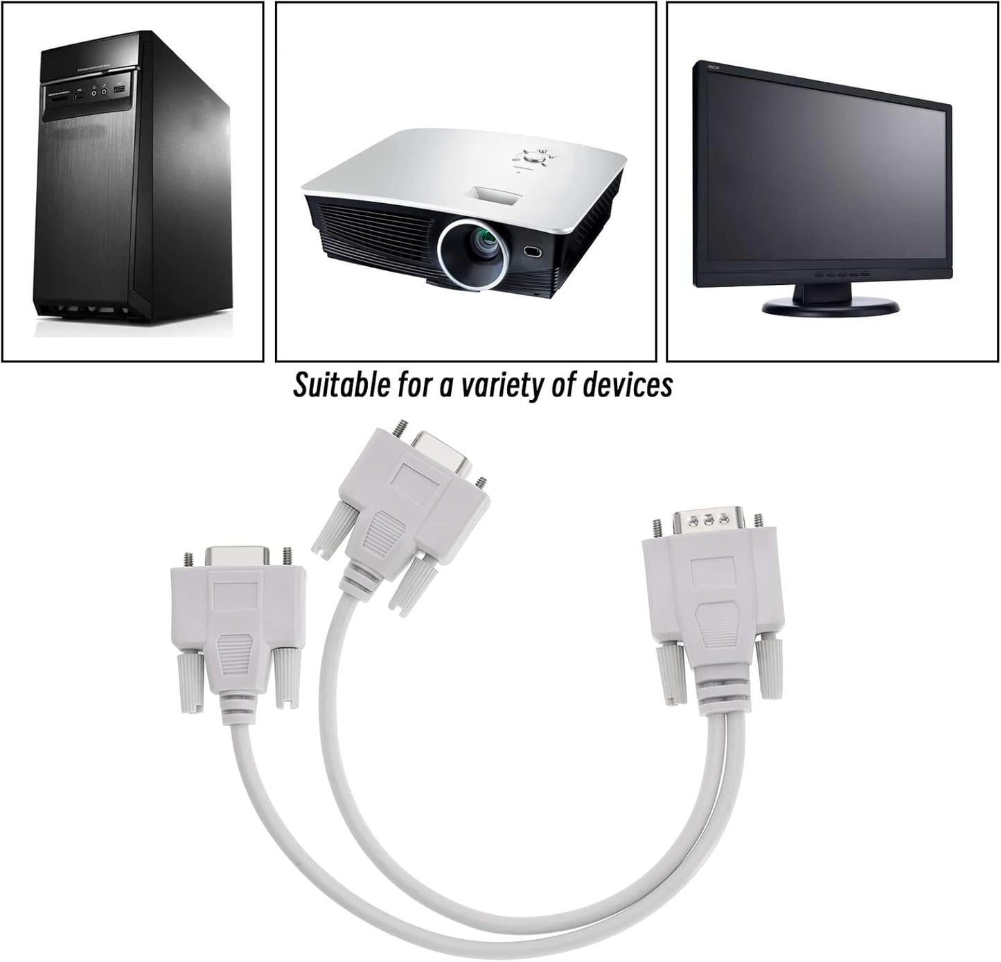 Cablu adaptor VGA 15 pini tata la 2xVGA 15 pini mama BESTSELLS