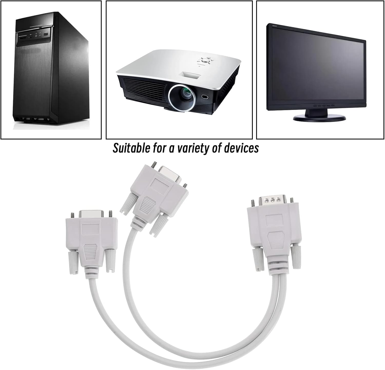 Cablu adaptor VGA 15 pini tata la 2xVGA 15 pini mama BESTSELLS