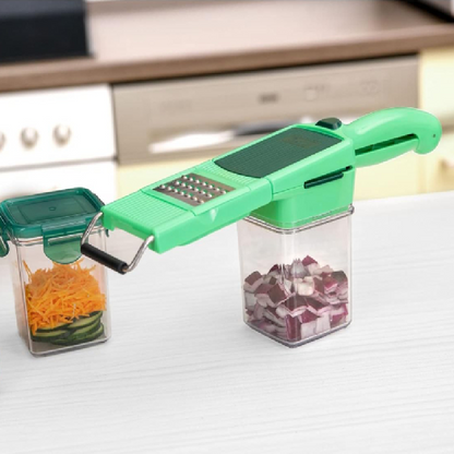 Răzătoare manuală HOZRO, Quick verde , multifuncțională, ușor de utilizat, ideală pentru legume, fructe, brânzeturi și alimente variate, cu design compact și eficiență sporită în bucătărie HOZRO