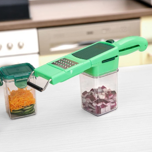 Răzătoare manuală HOZRO, Quick verde , multifuncțională, ușor de utilizat, ideală pentru legume, fructe, brânzeturi și alimente variate, cu design compact și eficiență sporită în bucătărie HOZRO