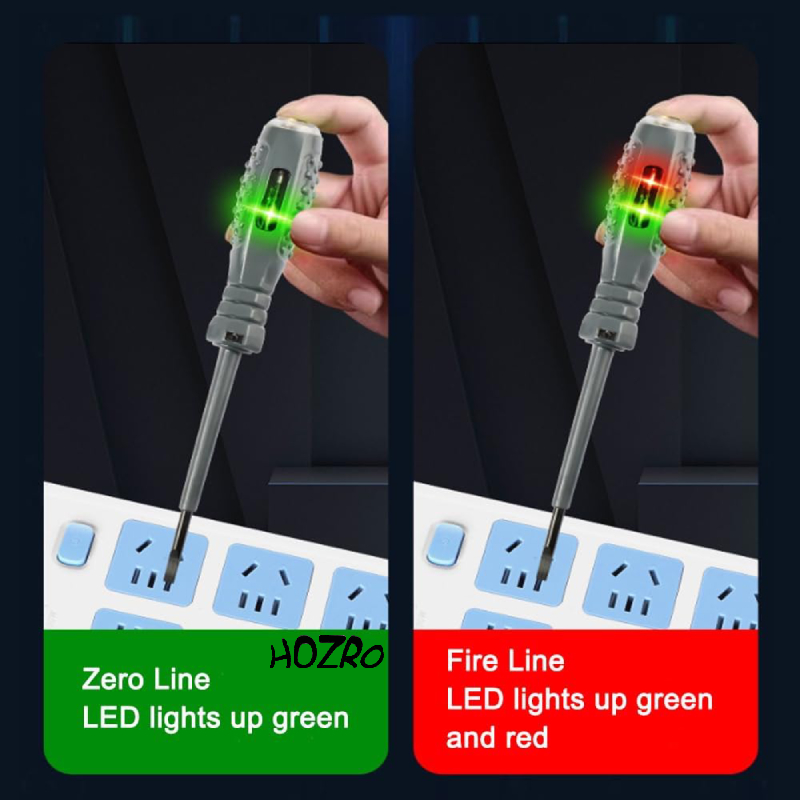 Tester de Tensiune HOZRO, Tip Șurubelniță cu Lumină Duală – Detector Electric cu Vârf Magnetic, pentru Verificarea Rapidă a Curentului și Circuitelor HOZRO