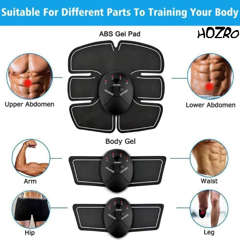 Centură EMS Cristiano Ronaldo Smart Fitness – Set 3 Piese pentru Electrostimulare Musculară Abdomen, Biceps și Corp, Antrenament Eficient Acasă pentru Tonifiere și Definire HOZRO