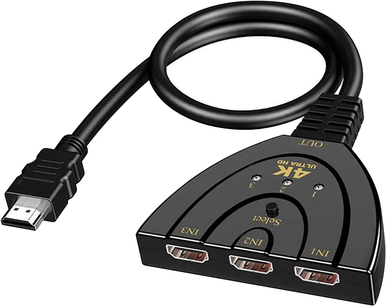 Splitter HDMI, 4K, 3 intrari, 1 iesire cu cablu 50cm BESTSELLS
