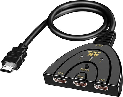 Splitter HDMI, 4K, 3 intrari, 1 iesire cu cablu 50cm BESTSELLS