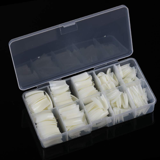Set 100 bucăți Tips HOZRO, unghii false profesionale, formă naturală, rezistente și ușor de aplicat, ideale pentru manichiură cu gel sau acryl, potrivite pentru uz personal și salon HOZRO