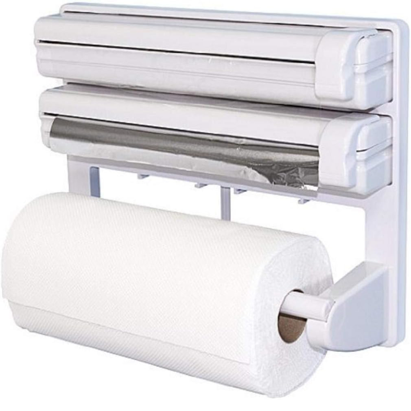 Dispenser Triplu pentru Hârtie HOZRO, Organizator Multifuncțional, Practic și Elegant pentru Bucătărie sau Baie HOZRO