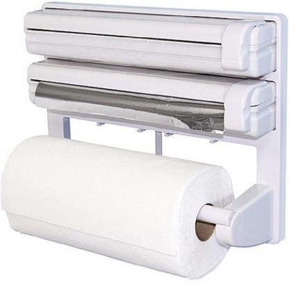 Dispenser Triplu pentru Hârtie HOZRO, Organizator Multifuncțional, Practic și Elegant pentru Bucătărie sau Baie HOZRO