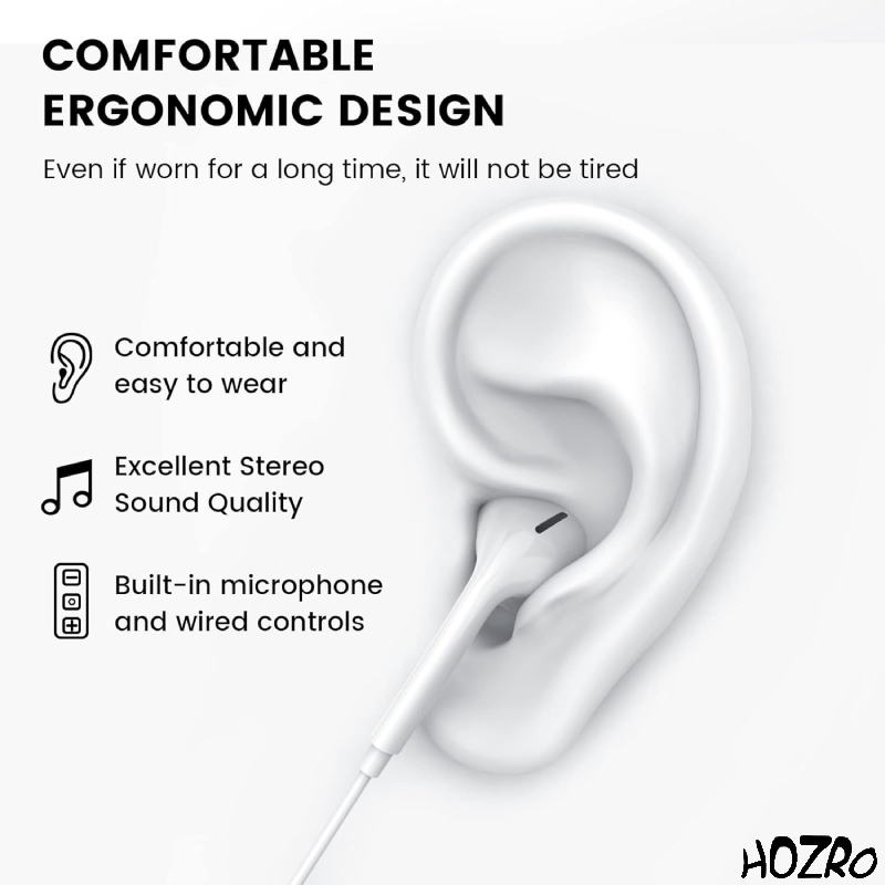 Căști Audio HOZRO, cu Jack 3.5mm – Sunet Clar și Bass Puternic, Confortabile și Ușor de Folosit, Compatibile cu Telefoane, Tablete și Laptopuri, Ideal pentru Muzică, Jocuri și Apeluri HOZRO