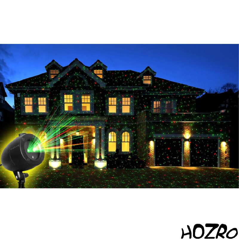 Proiector Laser de Exterior HOZRO, pentru Crăciun – Sky Star, Spotlight, Showers – Iluminare pentru Grădină, Curte, Peluză, DJ, Discotecă și Decoruri RGB Festive HOZRO