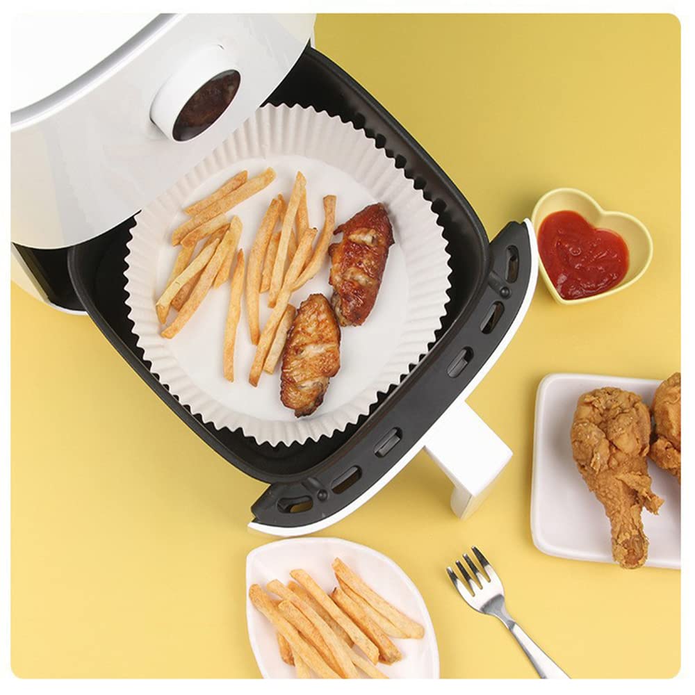 Set 50 bucati hartie de copt, Unica folosinta, Pentru air fryer, ALB, Rotunde BESTSELLS