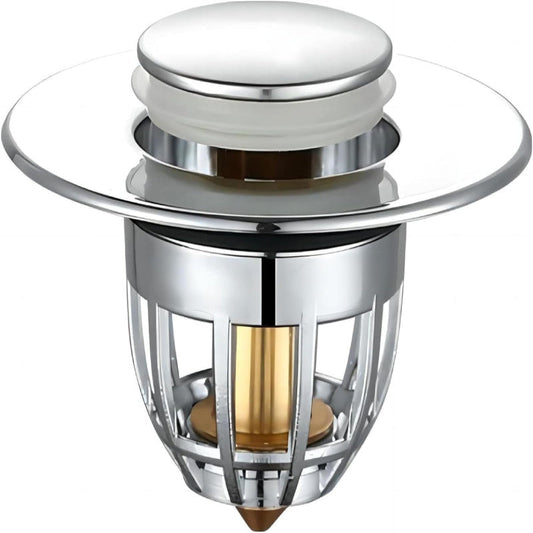 Ventil Universal HOZRO, pentru Chiuvetă – Dop de Scurgere cu Sistem de Blocare cu Arc, Tip Push Pop-Up, din Oțel Inoxidabil, Compatibil cu Chiuvete de Baie și Bucătărie, Rezistent la Coroziune și Ușor de Instalat HOZRO