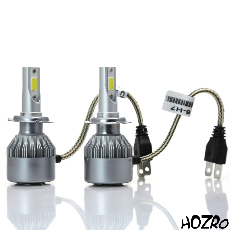 💡 Set 2 LED-uri Auto HOZRO, C6 H7 – 36W, 3800 Lumeni, 6500K | Iluminare Puternică, Tehnologie COB, 12–24V, Lumină Albă Rece HOZRO