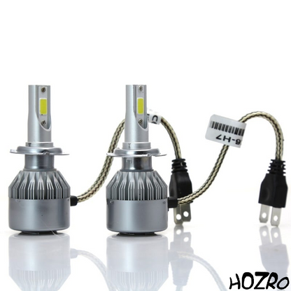 💡 Set 2 LED-uri Auto HOZRO, C6 H7 – 36W, 3800 Lumeni, 6500K | Iluminare Puternică, Tehnologie COB, 12–24V, Lumină Albă Rece HOZRO