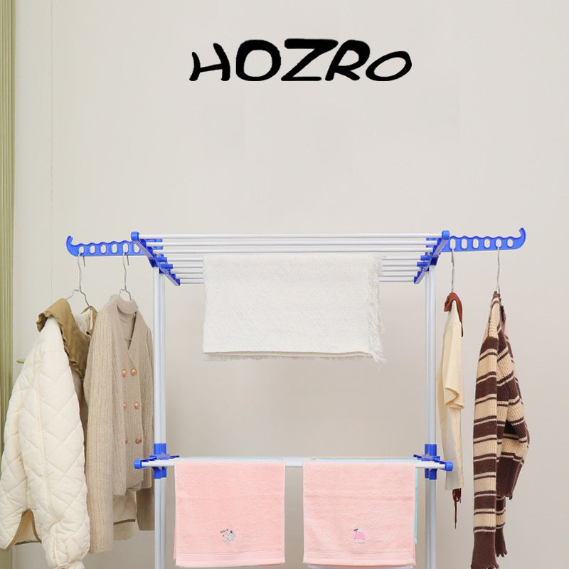 Uscator Vertical Pliabil HOZRO, pentru Rufe, Haine, Incaltaminte, perfect pentru spatiile inguste, Mobil, Ergonomic, inaltime 170cm, Albastru HOZRO