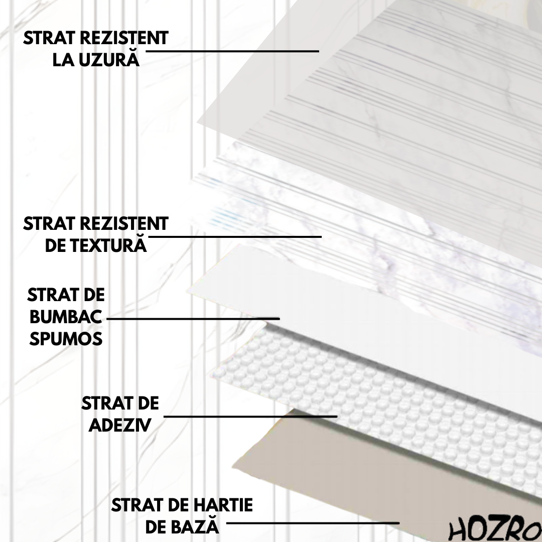 Tapet autocolant tip marmură HOZRO, rolă 1.2 × 3 m, model TLS-016, soluție elegantă pentru decor interior premium BESTSELLS