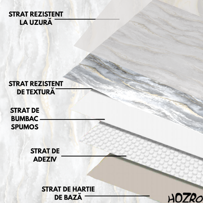 Tapet autocolant tip marmură HOZRO, rolă 1.2 × 3 m, model TLS-004, soluție elegantă pentru decor interior premium BESTSELLS